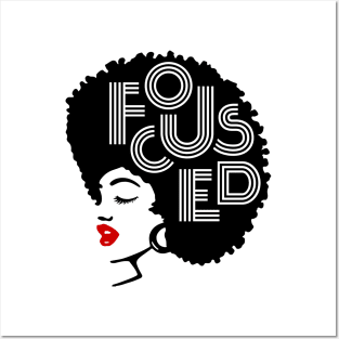 Focused Black Beauty, Natural hair, Black girl, Black woman Posters and Art